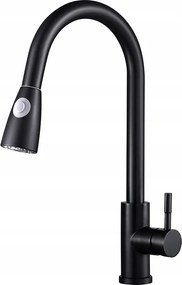 Forgatható konyhai csaptelep kihúzható kifolyócsővel Indes Maro fekete