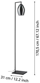Eglo 390256 - Állólámpa ESTANYS 1xE27/40W/230V füstös