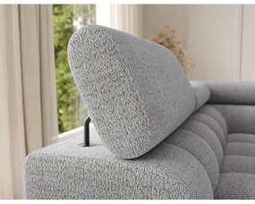 Szürke buklé kinyitható sarokkanapé (bal oldali-U alakú) Feraria – ELTAP