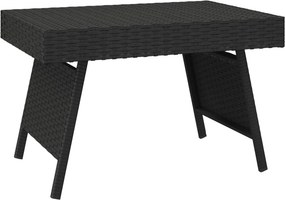 vidaXL fekete összecsukható polyrattan kisasztal 60 x 40 x 38 cm