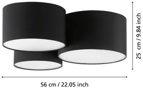 Eglo 99508 - Mennyezeti lámpa PASTORE 3xE27/60W/230V