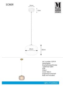 Sober Pendant Smoke függőlámpa - Markslöjd