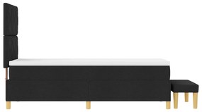 Box Spring Ágy Matraccal &amp; Pad Fekete 80x200 cm Szövet