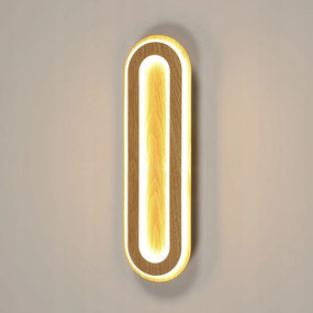 Kinkiet Led Naturalny Kolor Drewna 40 cm Ciepłe Światło 3000K 25 W