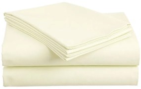 Krém színű pamut lepedő 140x240 cm