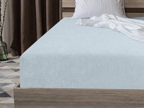 Molton fleece mikroszálas gumis lepedő, jégkék, 90 x 200 cm