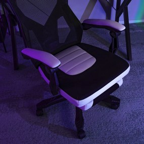 Gamer Forgószék Fekete/Fehér Színben. Teherbírás: 150 kg. BING