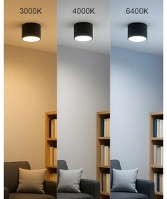 LED spotlámpa LED/5W/230V 3000/4000/6400K átm. 7,5 cm fekete