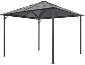 antracitszürke pavilon alumínium tetővel 3 x 3 m