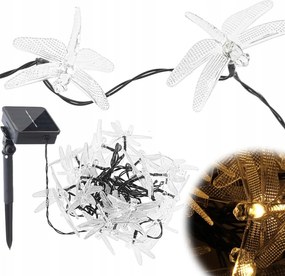 Napelemes Kerti Lámpák Szitakötők Kültéri Girland Kertbe 6,5m 30 Led