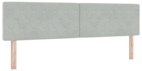 Boxspring Ágy Matrac Kivilágos Szürke 180x200 cm Bársony