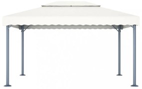 krémszínű alumíniumpavilon LED fényfüzérrel 400 x 300 cm