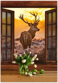 Poszterek 70x100 Méltóságteljes szarvas a réten