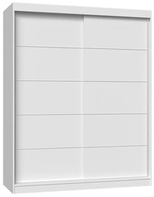 IGA 120 tolóajtós gardróbszekrény, díszcsíkozott, 160x200x61 cm, fehér