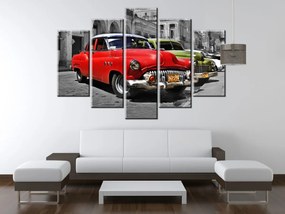 Gario Vászonkép Kubai taxi - 5 részes Méret: 150 x 70 cm