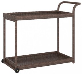 barna polyrattan bárkocsi 100 x 45 x 83 cm