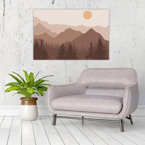 Kép - Barna hegyek N⁰1 (90x60 cm)