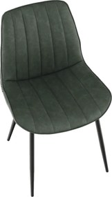 Szék, ekobőr zöld/fekete, HAZAL