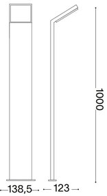 Ideal Lux- LED Kültéri lámpa STYLE LED/8,5W/230V 4000K 100 cm CRI 90 IP54 fekete