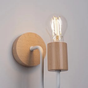 Sollux SL.1664 - Fali lámpa TIMBO 1xE27/15W/230V fehér/bézs/bükkfa