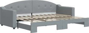 vidaXL világosszürke szövet kihúzható heverő 80 x 200 cm
