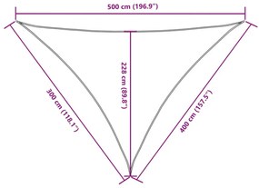 antracitszürke háromszögű oxford-szövet napvitorla 3 x 4 x 5 m