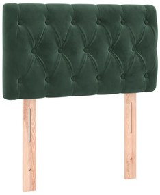 sötétzöld bársony fejtámla 80x7x78/88 cm