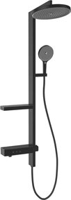 Mexen Dizzy fali zuhanykészlet esőzuhannyal és csapteleppel, fekete - 78104-70