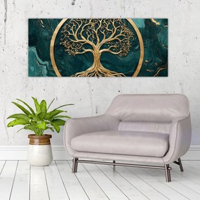 Kép – Márványban lévő arany életfa (120x50 cm)