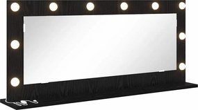 vidaXL Toalett Tükör Fekete tölgy 100 x 45 x 18 cm Üveg és mérnöki fa