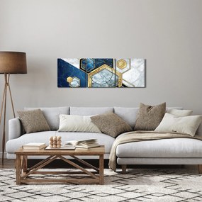 Kép - Márvány hatszögek (órával) (90x30 cm)