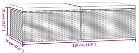 vidaXL 2 db fekete polyrattan kerti lábtartó párnákkal