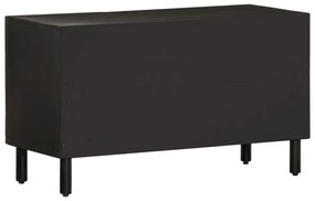 fekete tömör mangófa TV-szekrény 80 x 31 x 46 cm