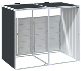 antracit acél kerekes szemetes tároló dupla tárolókhoz 138 x 79 x 117 cm