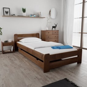 Laura ágy 90x200 cm, tölgy Ágyrács: Ágyrács nélkül, Matrac: Coco Maxi 19 cm matrac