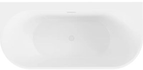 Mexen Oval+, falhoz szabadon álló kád 170 x 80 cm, fehér fényes, fehér túlfolyó, 52681708000-20