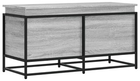 szürke sonoma szerelt fa tárolóláda fedéllel 100x40x51,5 cm