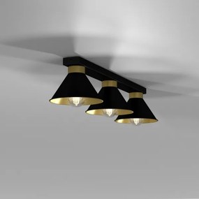 Spotlámpa DEMET 3xE27/60W/230V fekete/arany