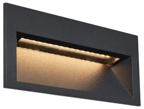 Modern Süllyesztett Fali Lámpa Fekete 16cm LED-del IP65 - Mert