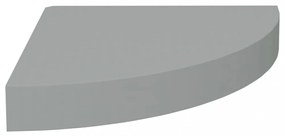 4 db szürke MDF lebegő sarokpolc 25 x 25 x 3,8 cm