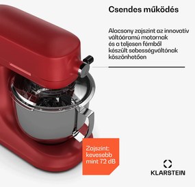 Klarstein Chiara konyhai robotgép, 1600 W, 12 beállítás, rozsdamentes acél tál, LCD kijelző, Tartozékokkal együtt