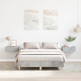 Ágykeret 120x190 cm Beton Szürke Mérnöki Fa