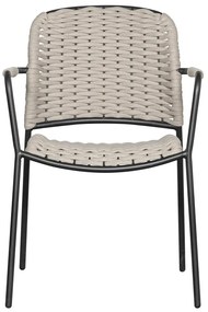 Fekete-bézs fém kerti szék szett 2 db-os Taku – Exotan