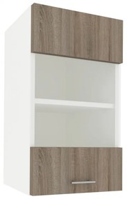 Benita 1 ajtós Üveges Felső konyhaszekrény Sonoma Tölgy-Fehér 40x30x60 cm N