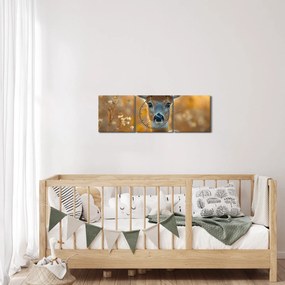 Kép - őzike (órával) (90x30 cm)