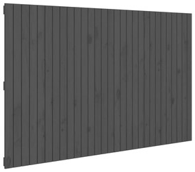 szürke tömör fenyőfa fali fejtámla 185 x 3 x 110 cm