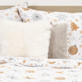 4Home Flanel ágynemű Golden Xmas Night, 220 x 200cm, 2 db 70 x 90 cm, 220 x 200 cm, 2 db 70 x 90 cm