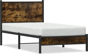 vidaXL füstös tölgy színű fém ágykeret matrac nélkül 75 x 190 cm