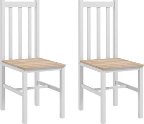 HOMCOM 2 darabos Étkezőszék Szett Konyhaszék Rácsos Háttámlával Fenolt Váz, 120 kg Terhelhetőség, 38.5x47.5x99 cm, Fehér és Natúr | Aosom