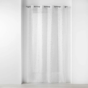 Fehér-ezüstszínű voile fényáteresztő függöny 140x240 cm Floressia – douceur d'intérieur